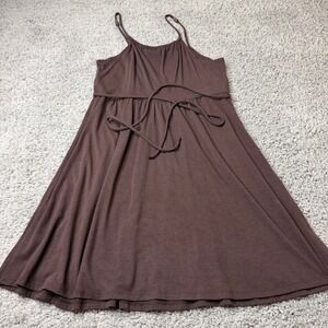 City Triangles Brown Empire Waist Mini Dress Boho Beaded Straps Womens Large